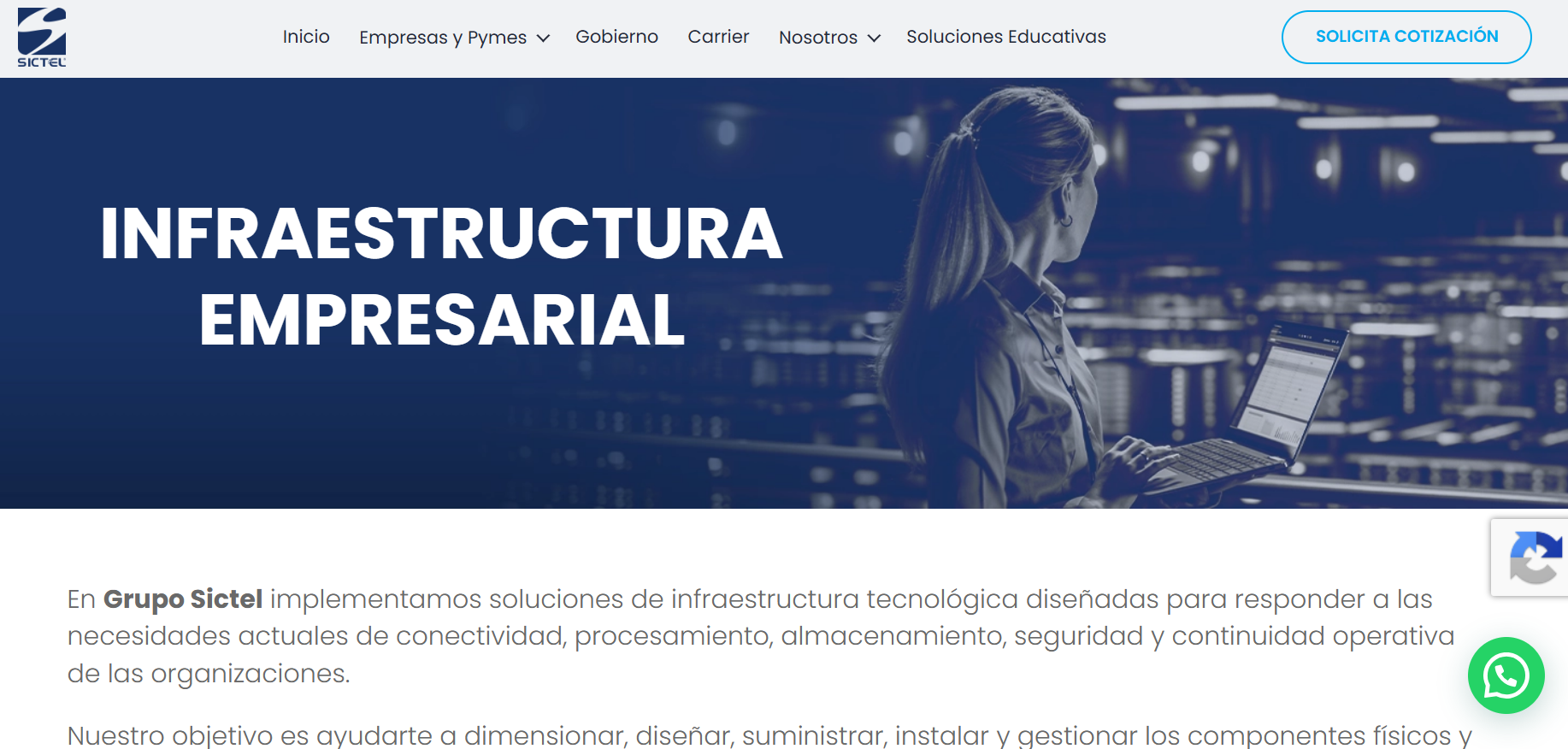Infraestructura — sitio original